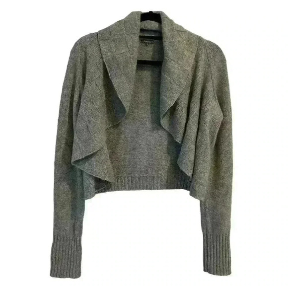 Pure Amici Cardigan Cashmere Y2K Open Front Waterfall Basketweave‎ Size Small - Picture 1 of 8
